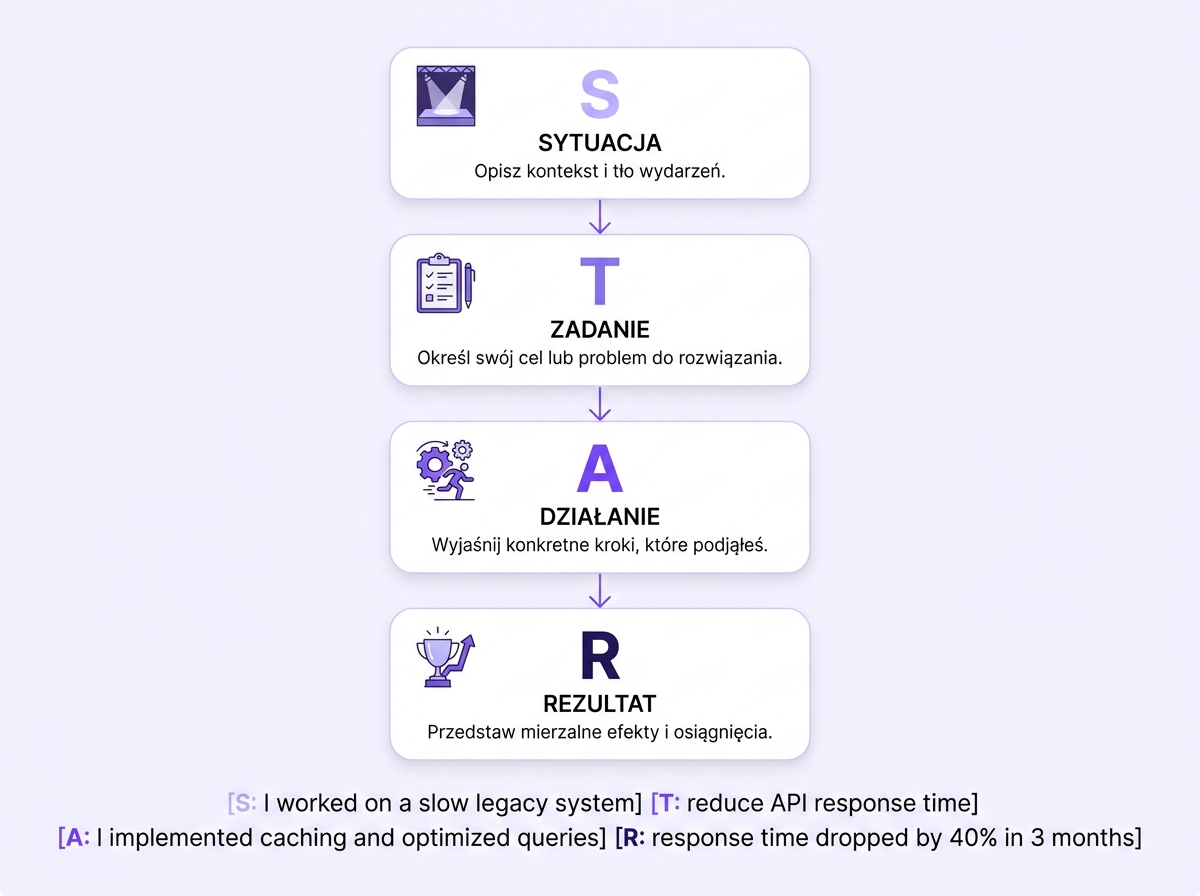 Metoda STAR — Situation, Task, Action, Result — framework odpowiedzi na pytania behawioralne