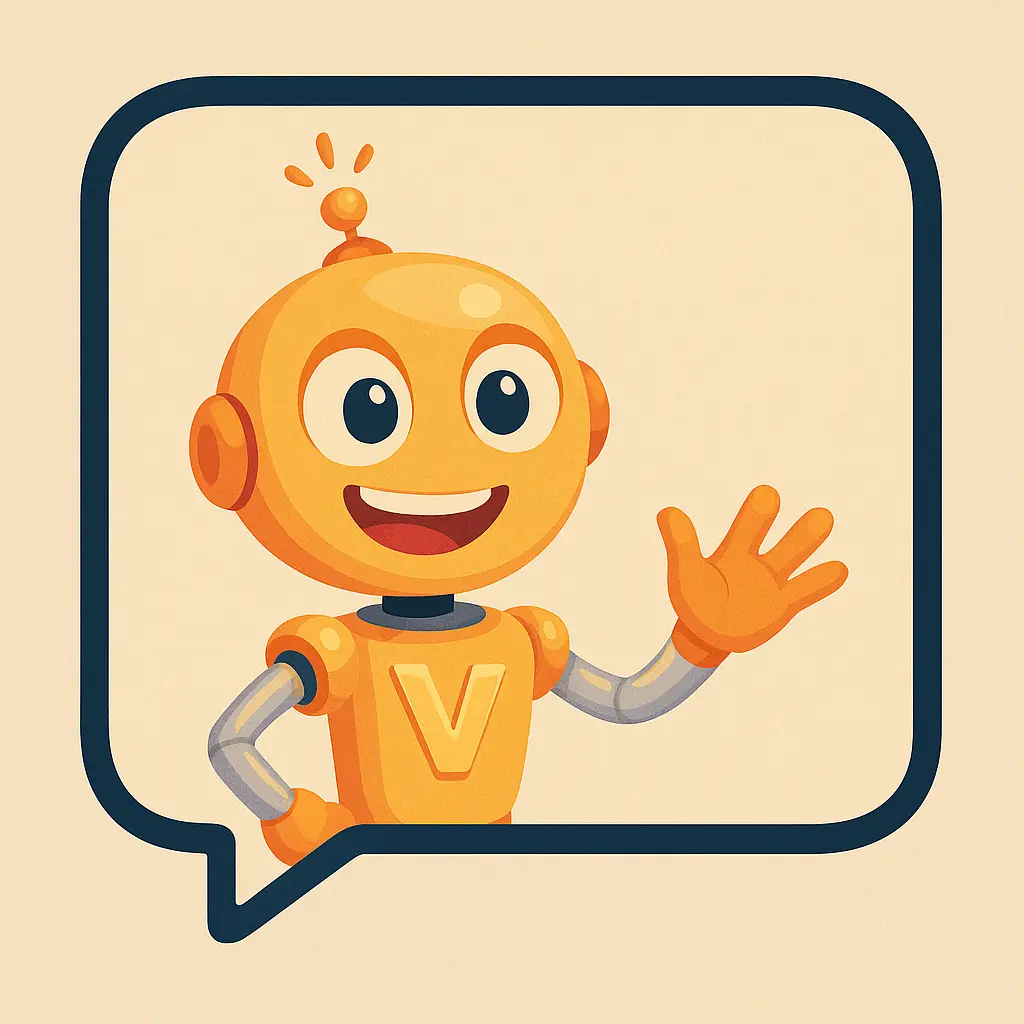 Robot VOCAbite prowadzący rozmowę z użytkownikiem (Lektor AI).