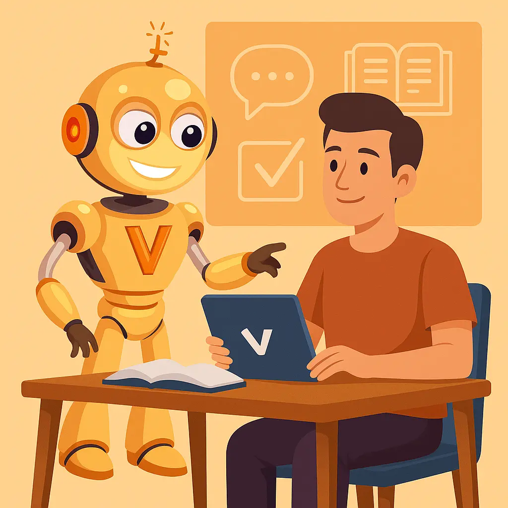 VOCAbite robot śpiewający, ilustrujący naukę wymowy.